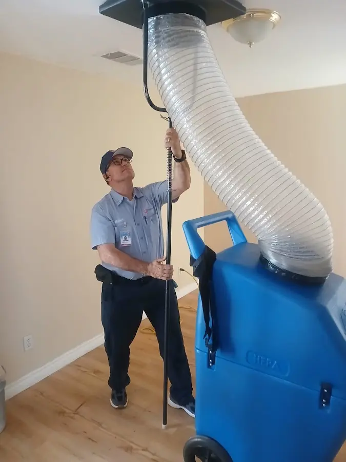 Mini Split Installation technician using HEPA equipment in The Pinery